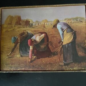 Schmid music box with art by Millet on top